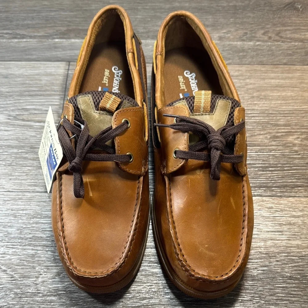 St John’s bay Brown Leather Boat Shoes men’s 13 (b147)